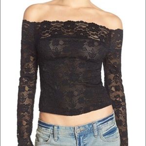 Off the shoulder lace top